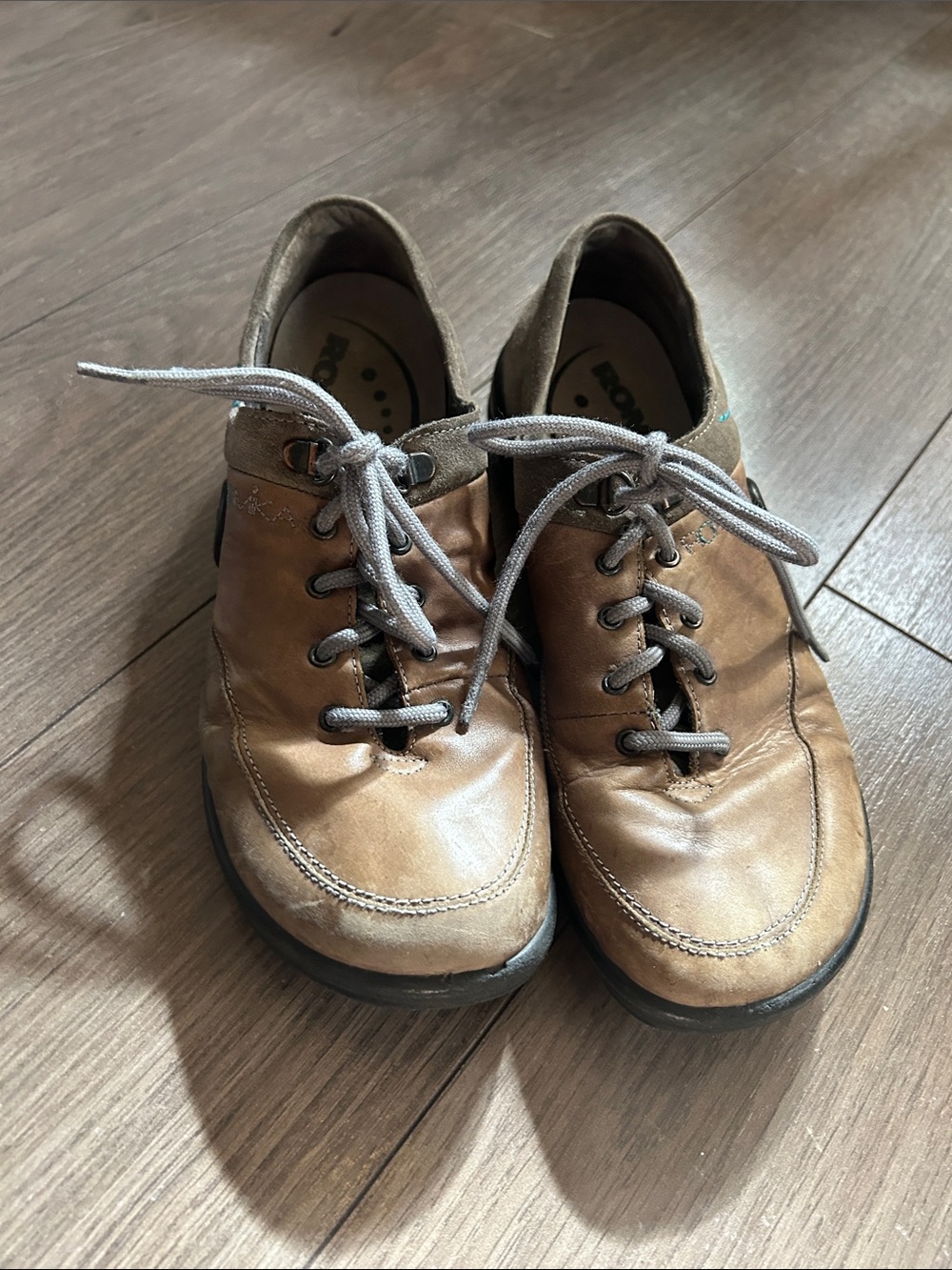 Romika Men's Lace-Up Casual Loafers in Brown and Gray